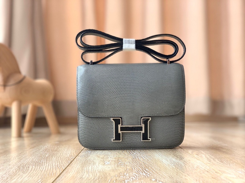 Hermes constance系列 愛(ài)馬仕康康包 純手工定制蜥蜴皮 灰色
