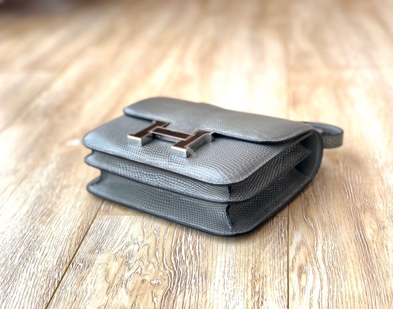 Hermes constance系列 愛(ài)馬仕康康包 純手工定制蜥蜴皮 灰色