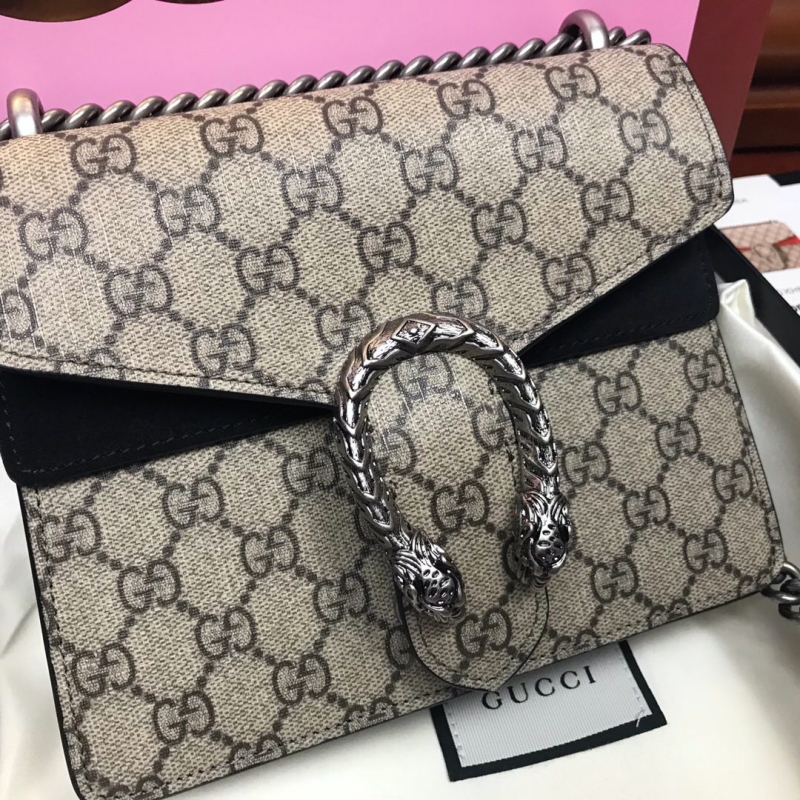 421970 Gucci Dionysus系列高級人造帆布肩背包 Gucci酒神包 黑色