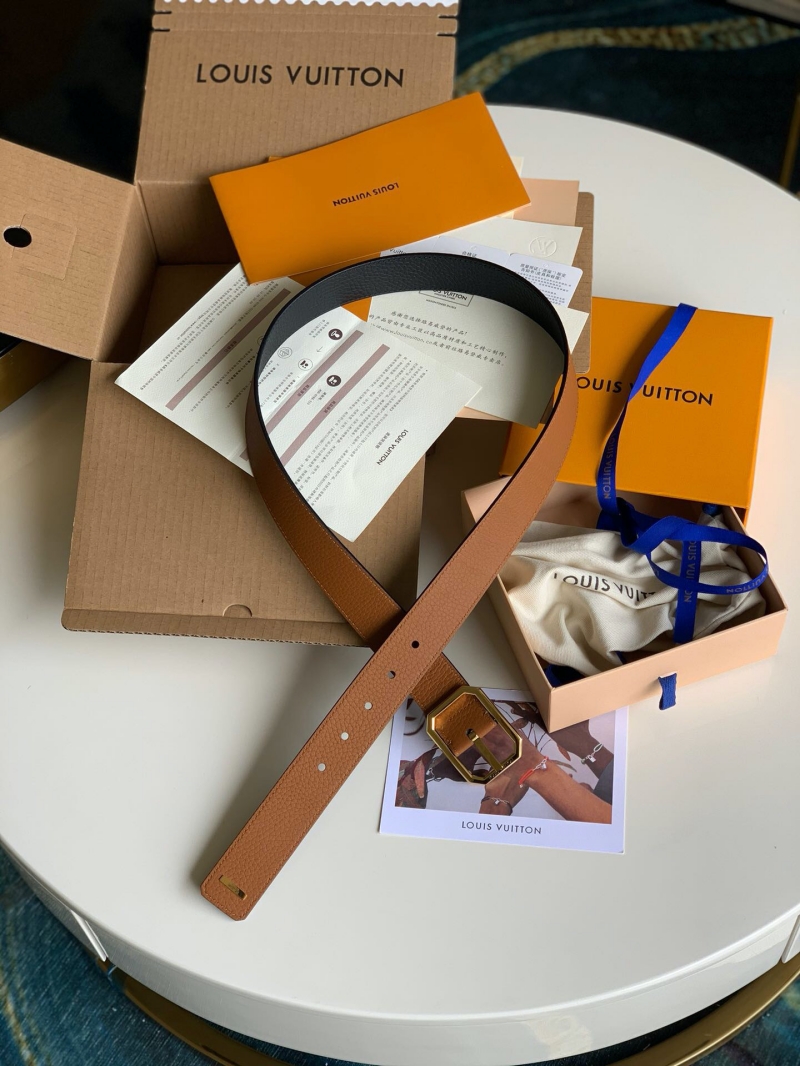 M0231T LV STAPLES 雙面腰帶 LV方形搭扣男士皮帶 藍色