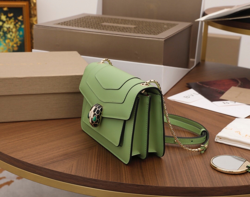 Bvlgari寶格麗 Serpenti Forever系列女包 小號 寶格麗蛇頭包 綠色