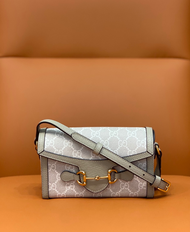 699296 Gucci Gucci馬銜扣1955系列迷你手袋 Gucci迷你斜挎包 白色