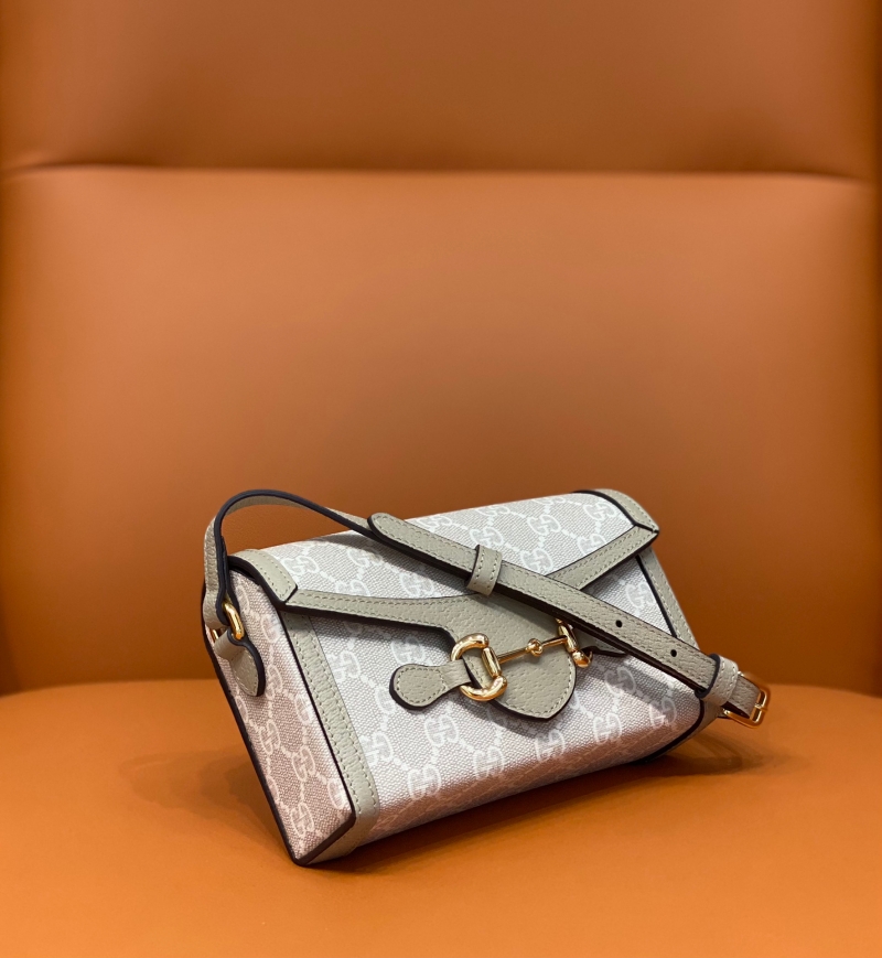 699296 Gucci Gucci馬銜扣1955系列迷你手袋 Gucci迷你斜挎包 白色