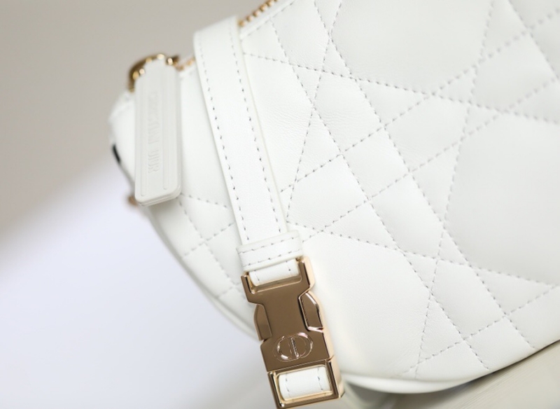 M7200 迪奧DIOR VIBE HOBO 手袋小號 羊皮藤格紋餃子包 白色