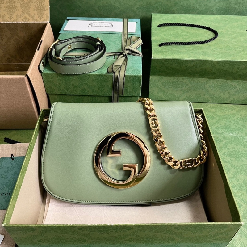 699268 Gucci Blondie系列肩背包 圓形互扣式雙G單肩包 淺綠色