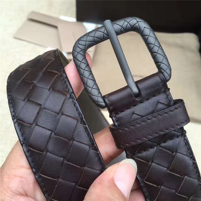 BV寶緹嘉 手工編織皮帶 2017新款 低調奢華 針扣休閑皮帶