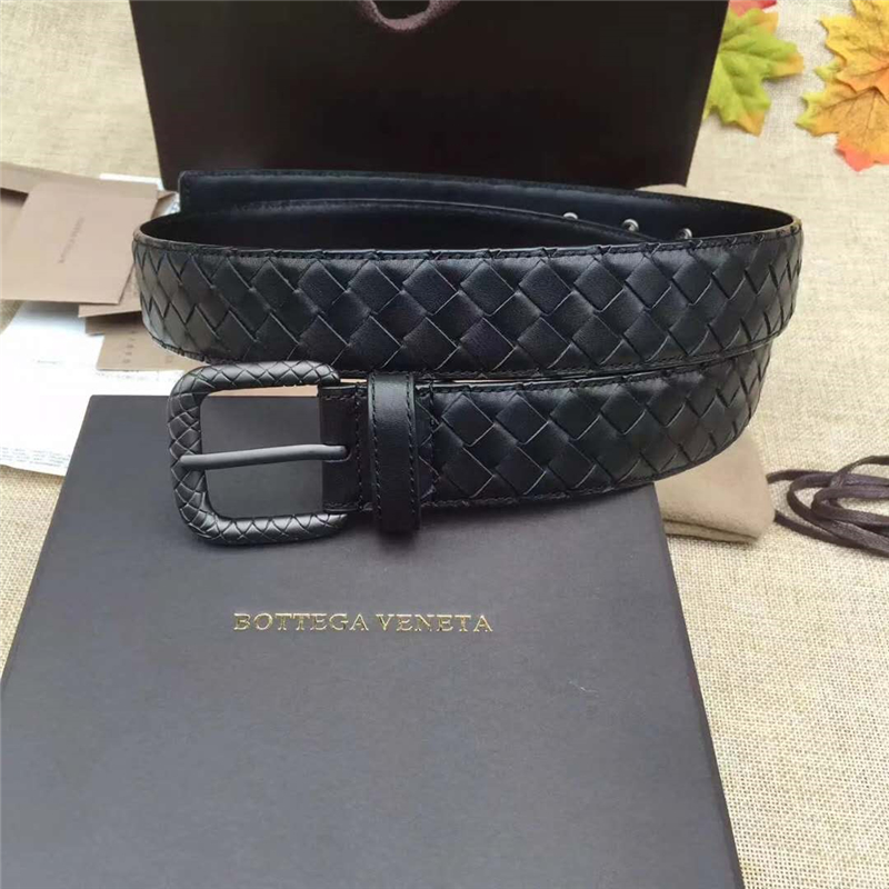 BV寶緹嘉 手工編織皮帶 2017新款 低調奢華 針扣休閑皮帶