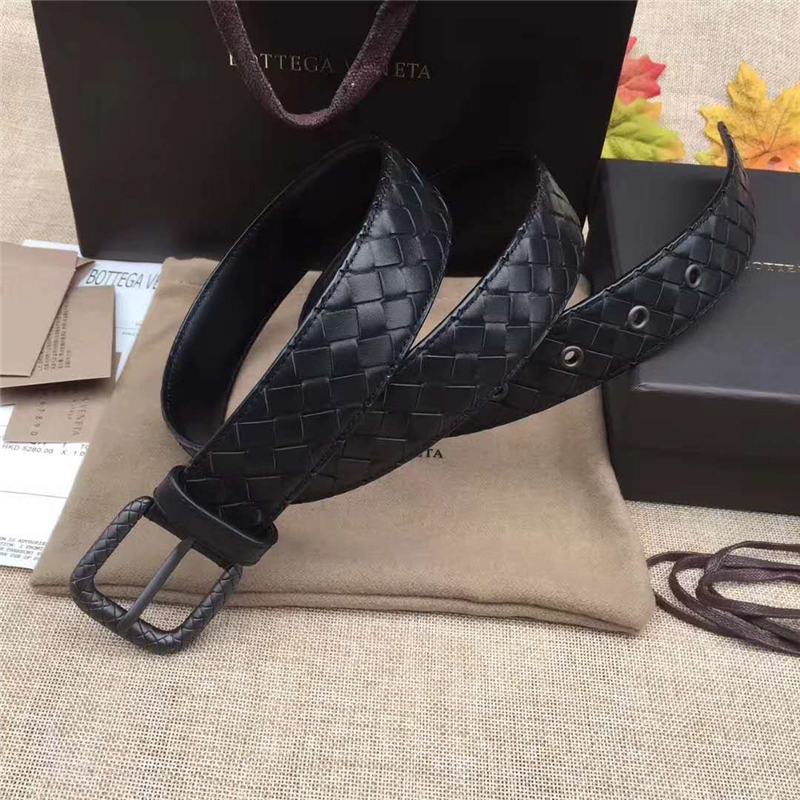 BV寶緹嘉 手工編織皮帶 2017新款 低調奢華 針扣休閑皮帶