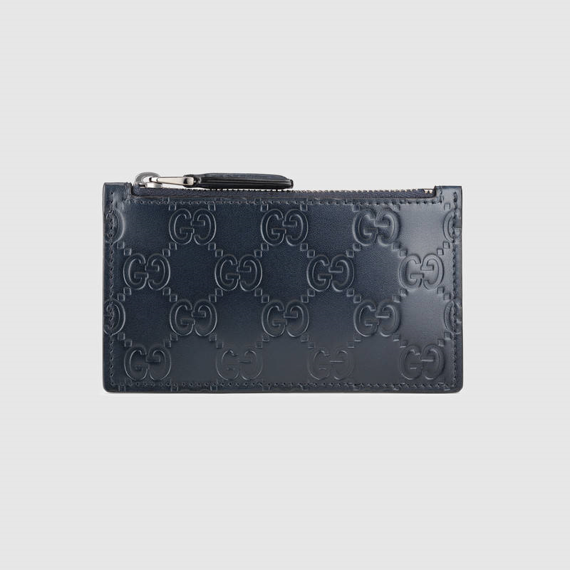 Gucci卡片夾 古奇男士長(zhǎng)款錢包 Gucci真皮卡夾 時(shí)尚休閑Gucci包 藍(lán)色