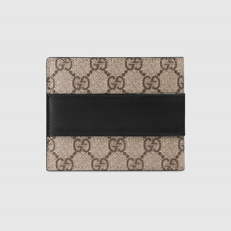 GUCCI皮夾 專柜品質 古馳男士錢包 Gucci錢夾 Gucci男包 Supreme高級人造帆布 烏木色