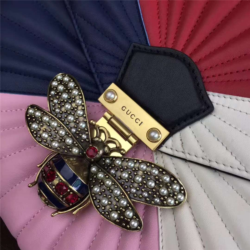 476531 GUCCI Queen Margaret 系列 絎縫皮革 手提包 彩色橫款