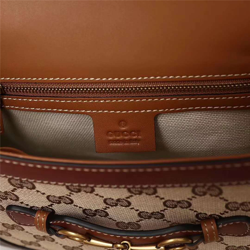 384821 Gucci 經(jīng)典復(fù)古 GG帆布牛皮 紅綠織帶 馬鞍包 啡色