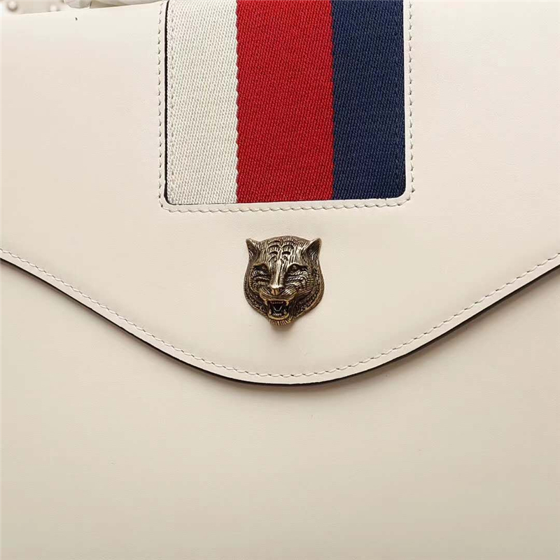 476470 GUCCI 新款 牛皮 GG翻蓋單肩包 白色