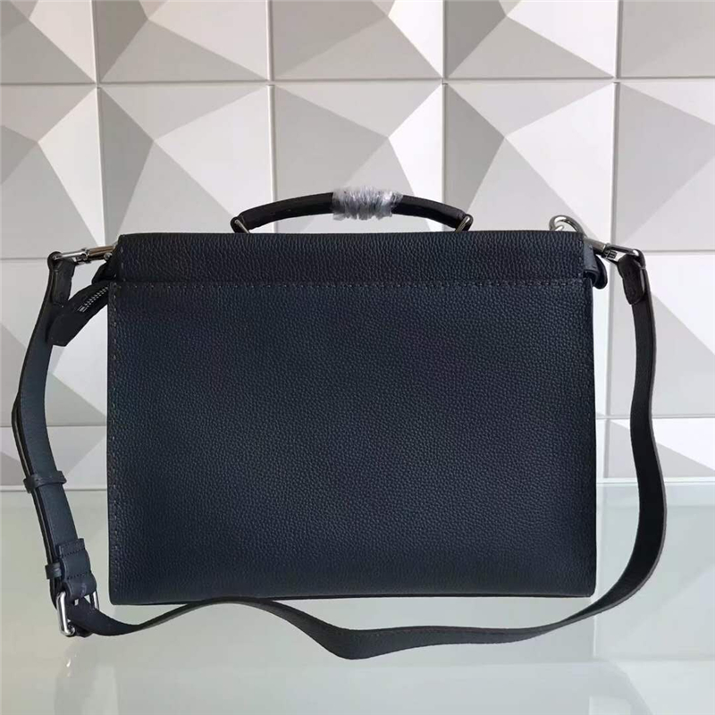 1516 Fendi PEEKABOO FIT羅馬皮 全手工縫制 男士手提包 深藍色