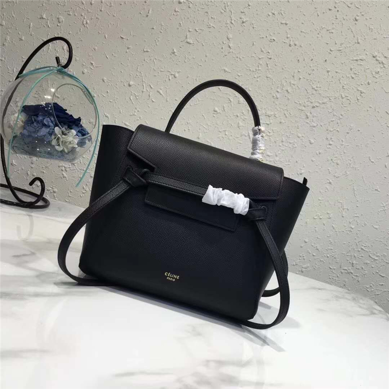 Celine賽琳 Nano鯰魚包 光滑牛皮 流蘇裝飾 鯰魚手提包 黑色