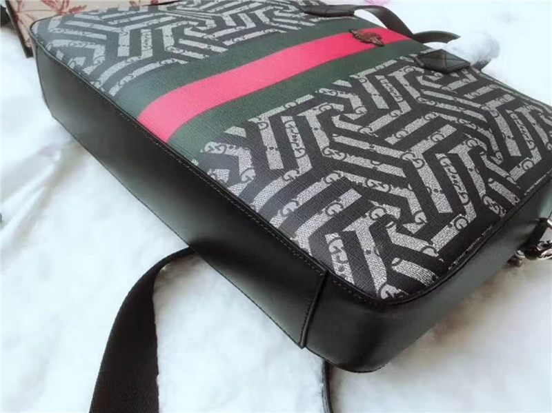 387102 GUCCI男包 郵差公文包 古馳手提包 大容量 烏木色