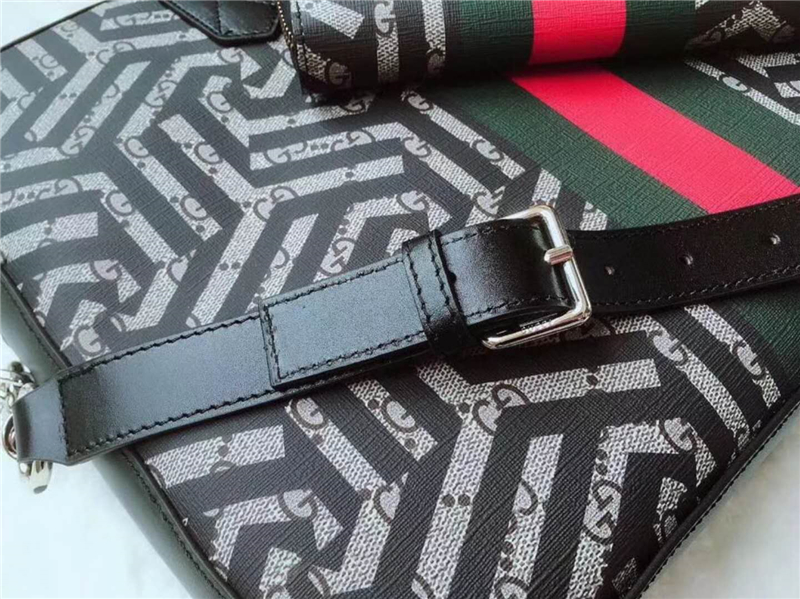 387102 GUCCI男包 郵差公文包 古馳手提包 大容量 烏木色