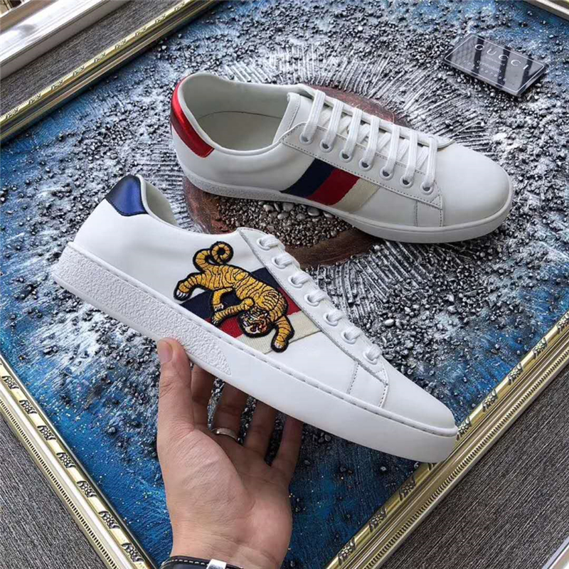 GUCCI 猛虎 刺繡 低幫運動鞋 Gucci小白鞋 白色