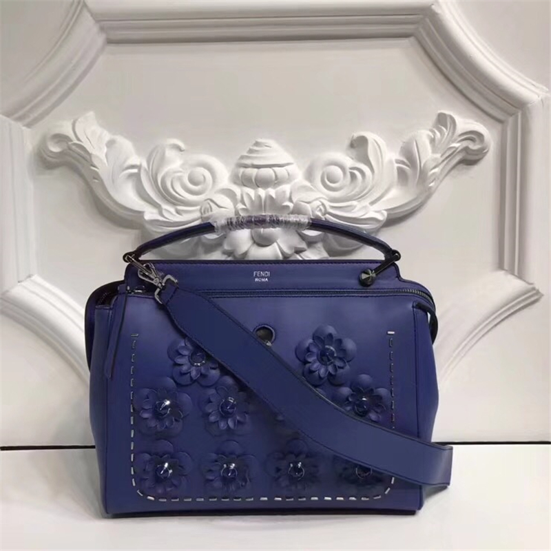 8293B FENDI女包 芬迪包包 DOTCOM系列 小牛皮手袋 內含手拿包 藍色