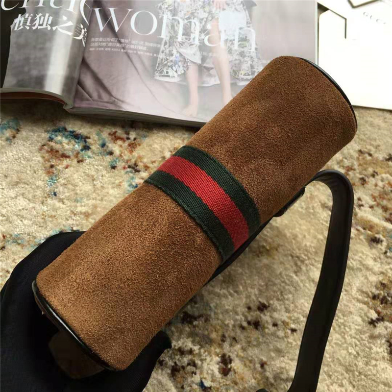 517076 Gucci Ophidia系列 經典款 麂皮 Gucci復古腰包 啡色