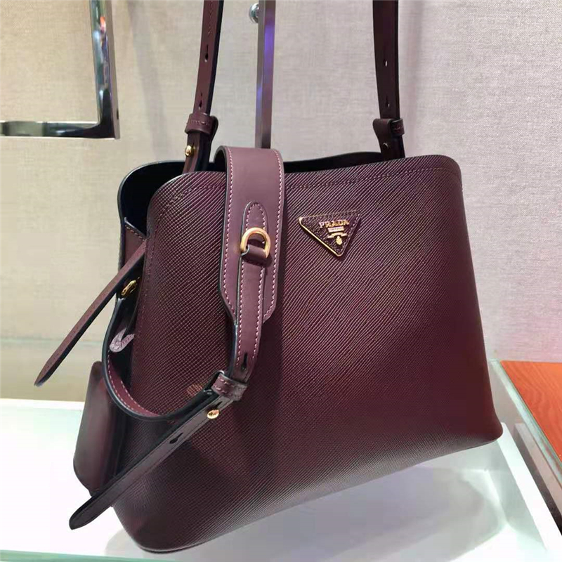 1BA251 Prada女包 Matinée 小號 牛皮 普拉達手提包 棗紅色