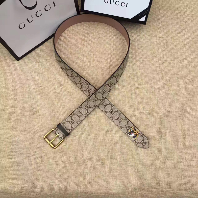 Gucci古奇新款2017虎頭印花腰帶 Gucci女士皮帶 古馳要帶